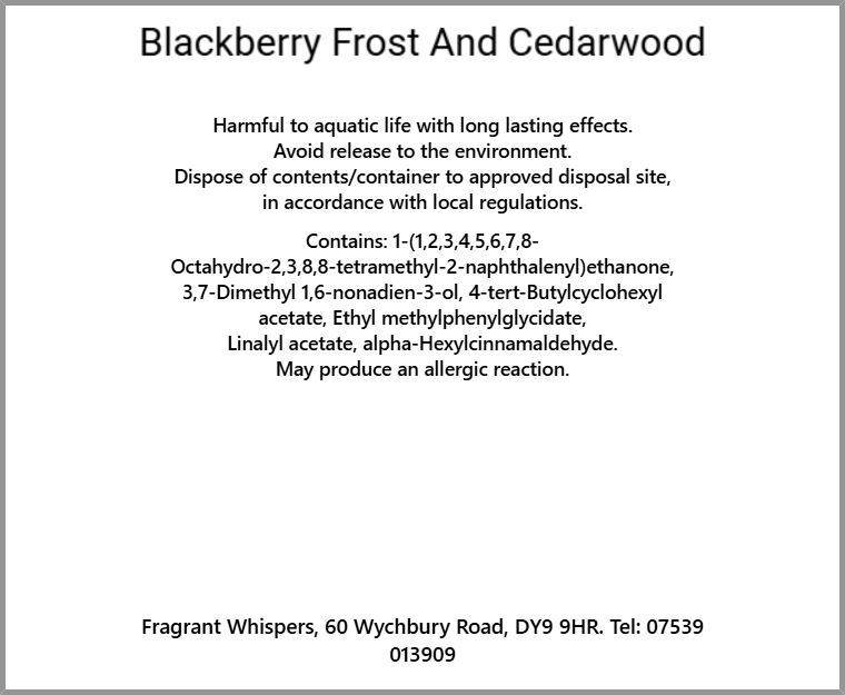 Blackberry Frost & Cedarwood Wax Melt